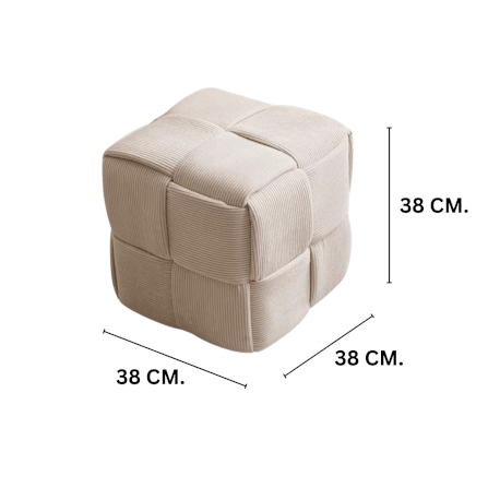 สตูลผ้าลูกฟูก MY DOLLS HOUSE COZY CUBE 38 ซม. สีขาว_1